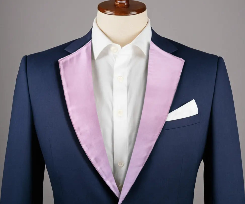 pink satin on blue blazer.webp